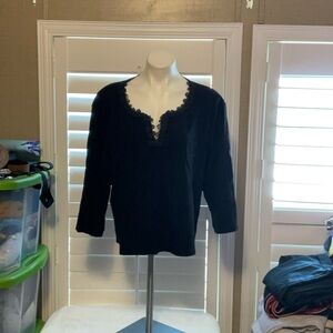 Spenser Jeremy Black 3/4 Sleeve Blouse